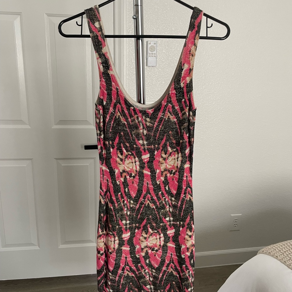 Guess by Marciano Pink and Black Mini Dress